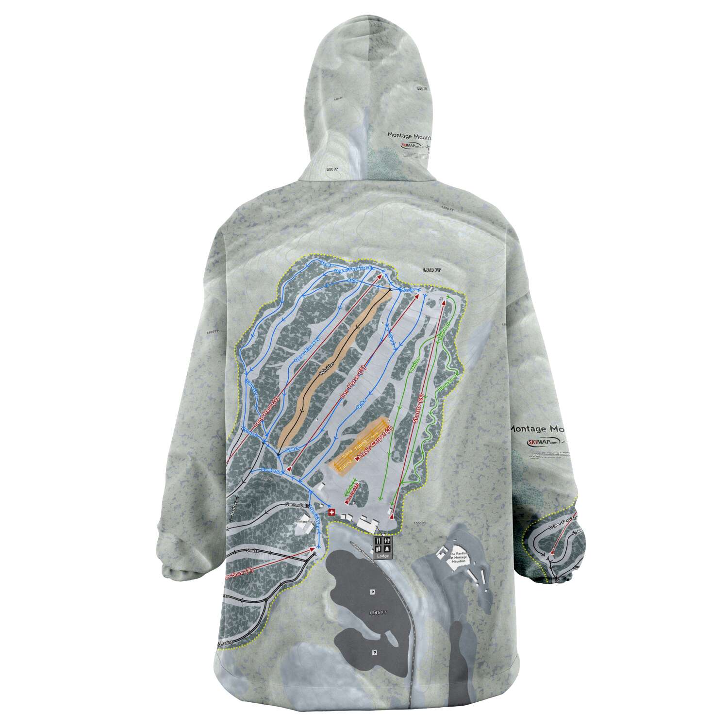 Montage Mountain, Pennsylvania Ski Trail Map Snuggie - Powderaddicts