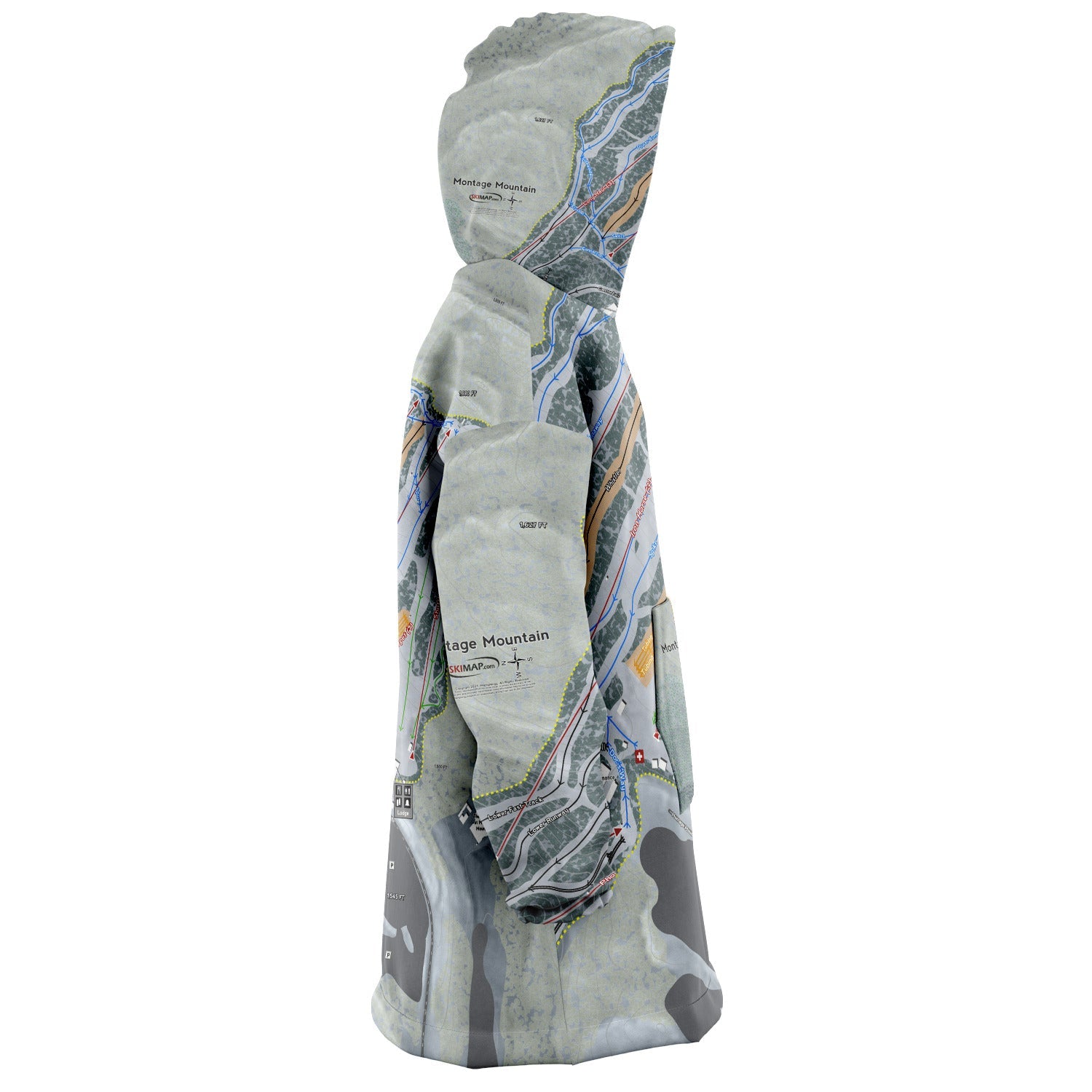 Montage Mountain, Pennsylvania Ski Trail Map Snuggie - Powderaddicts