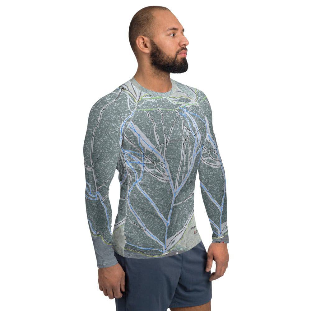 Moose Mountain, Alaska Ski Trail Map Men's Base Layer Top - Powderaddicts