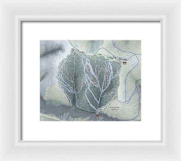 Moose Mountain Ski Trail Map - Framed Print - Powderaddicts