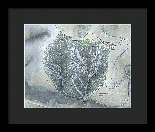 Moose Mountain Ski Trail Map - Framed Print - Powderaddicts