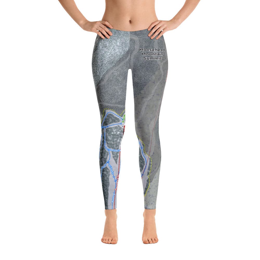 Moosehead Mountain, Maine Ski Trail Map Women's Base Layer Bottom - Powderaddicts