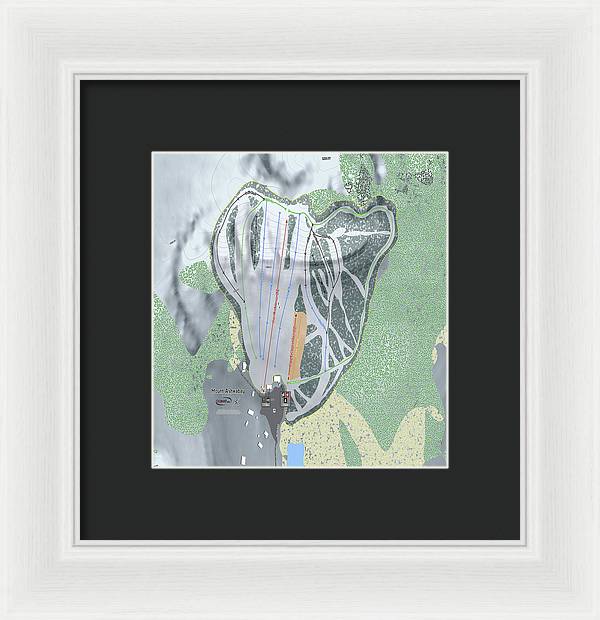 Mount Ashwabay Ski Trail Map - Framed Print - Powderaddicts