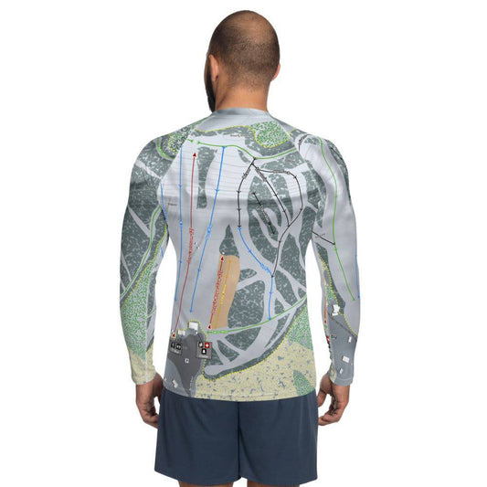 Mount Ashwabay, Wisconsin Ski Trail Map Men's Base Layer Top - Powderaddicts