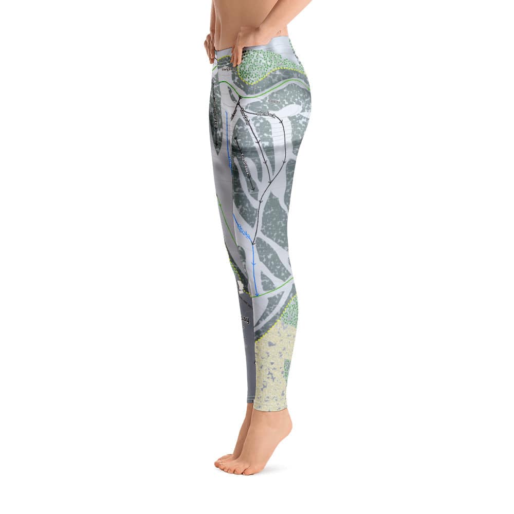 Mount Ashwabay, Wisconsin Ski Trail Map Women's Base Layer Bottom - Powderaddicts