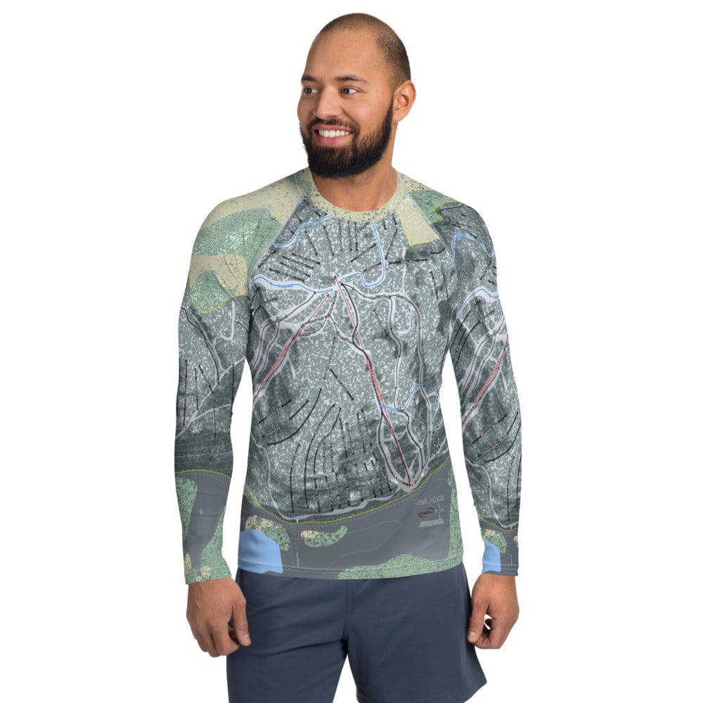 Mount Bohemia, Michigan Ski Trail Map Men's Base Layer Top - Powderaddicts