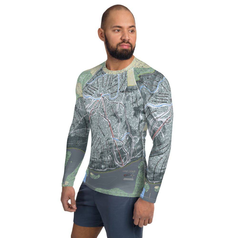 Mount Bohemia, Michigan Ski Trail Map Men's Base Layer Top - Powderaddicts