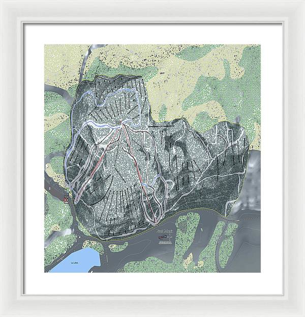 Mount Bohemia Ski Trail Map - Framed Print - Powderaddicts