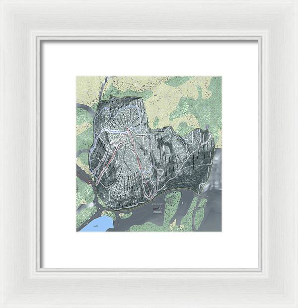 Mount Bohemia Ski Trail Map - Framed Print - Powderaddicts