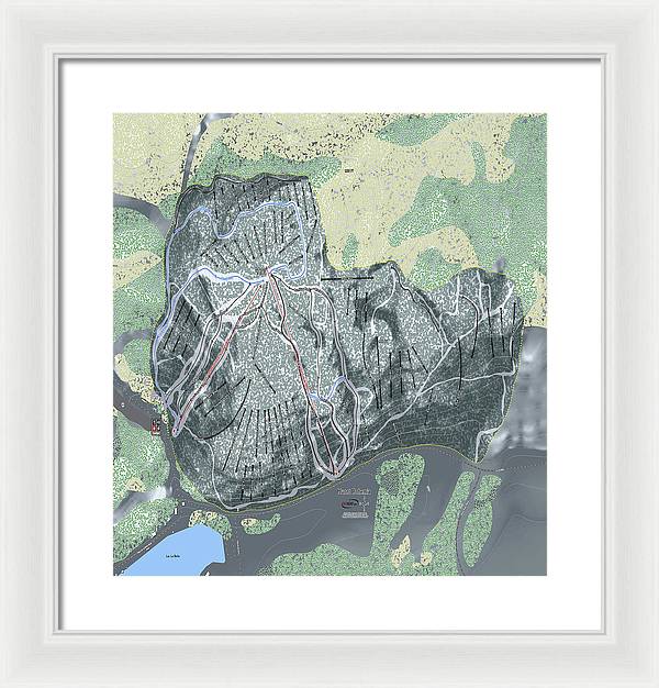 Mount Bohemia Ski Trail Map - Framed Print - Powderaddicts