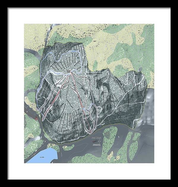 Mount Bohemia Ski Trail Map - Framed Print - Powderaddicts