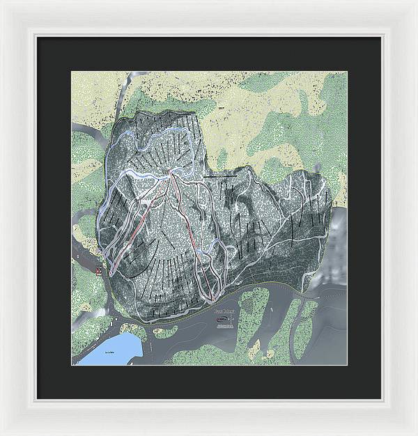 Mount Bohemia Ski Trail Map - Framed Print - Powderaddicts
