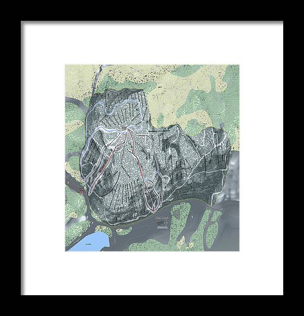 Mount Bohemia Ski Trail Map - Framed Print - Powderaddicts