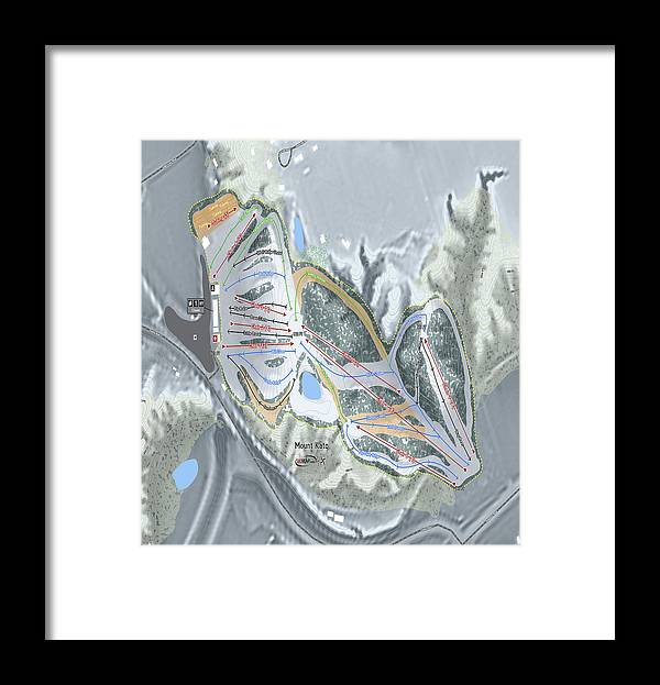 Mount Kato Ski Trail Map - Framed Print - Powderaddicts