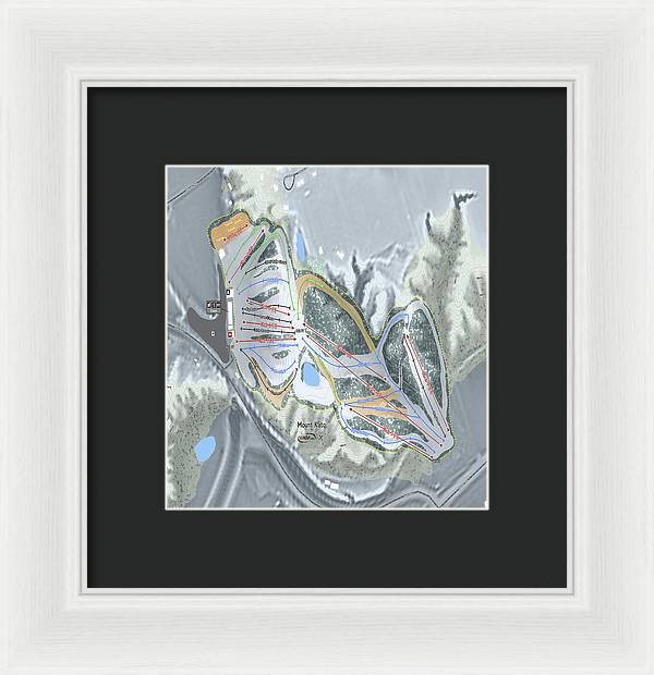 Mount Kato Ski Trail Map - Framed Print - Powderaddicts