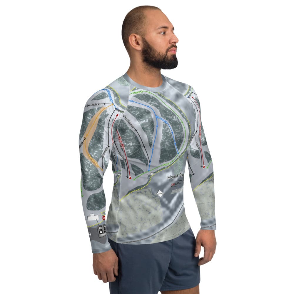 Mount Ski Gull, Minnesota Ski Trail Map Men's Base Layer Top - Powderaddicts
