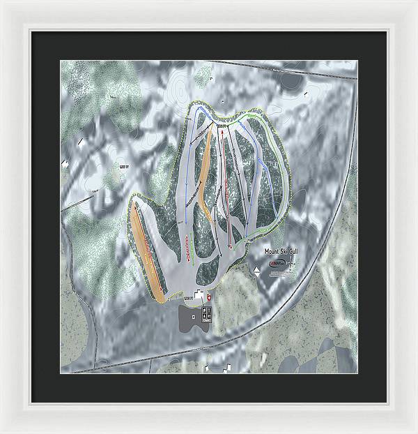 Mount Ski Gull Ski Trail Map - Framed Print - Powderaddicts