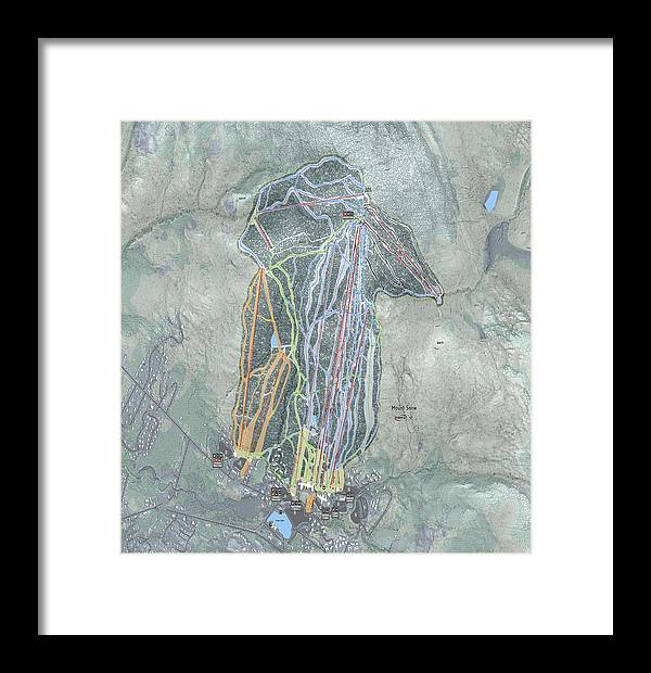 Mount Snow Ski Trail Map - Framed Print - Powderaddicts