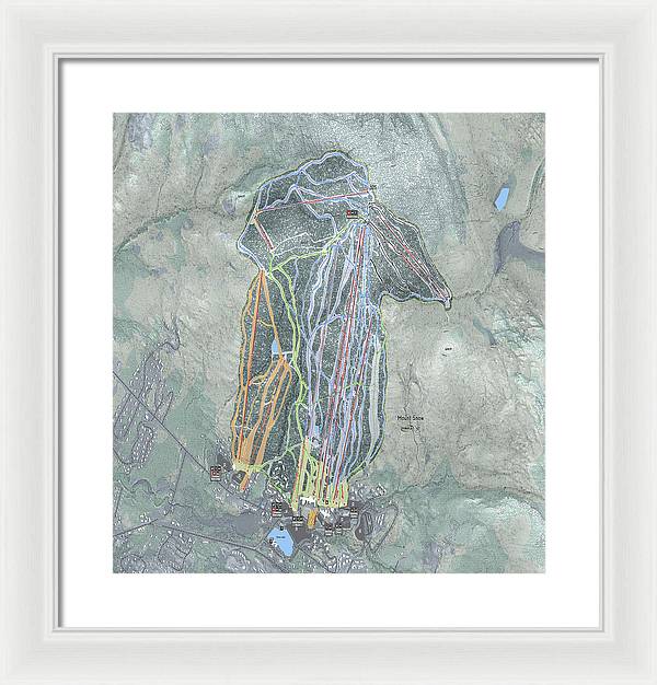 Mount Snow Ski Trail Map - Framed Print - Powderaddicts
