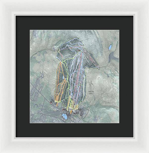 Mount Snow Ski Trail Map - Framed Print - Powderaddicts
