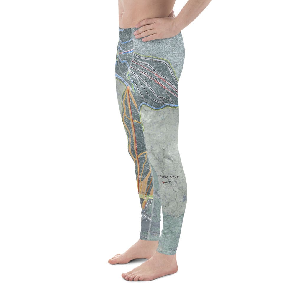 Mount Snow, Vermont Ski Trail Map Men's Base Layer Bottom - Powderaddicts