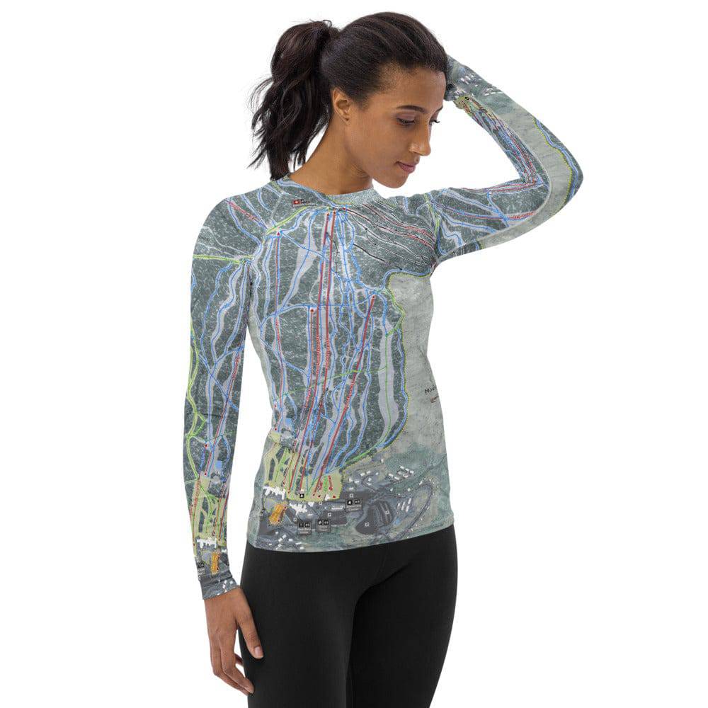 Mount Snow, Vermont Ski Trail Map Women's Base Layer Top - Powderaddicts