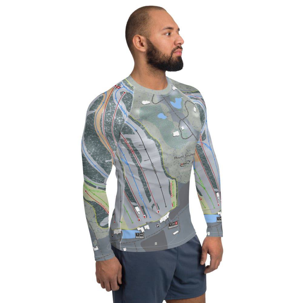 Mount Southington, Connecticut Ski Trail Map Men's Base Layer Top - Powderaddicts