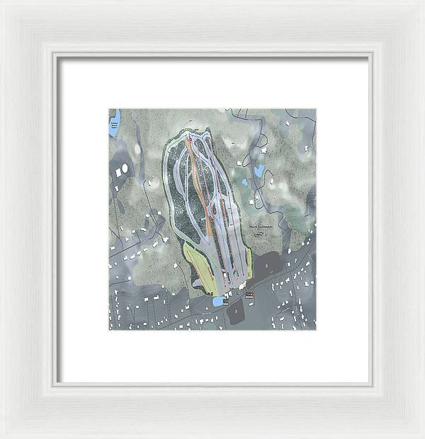 Mount Southington Ski Trail Map - Framed Print - Powderaddicts