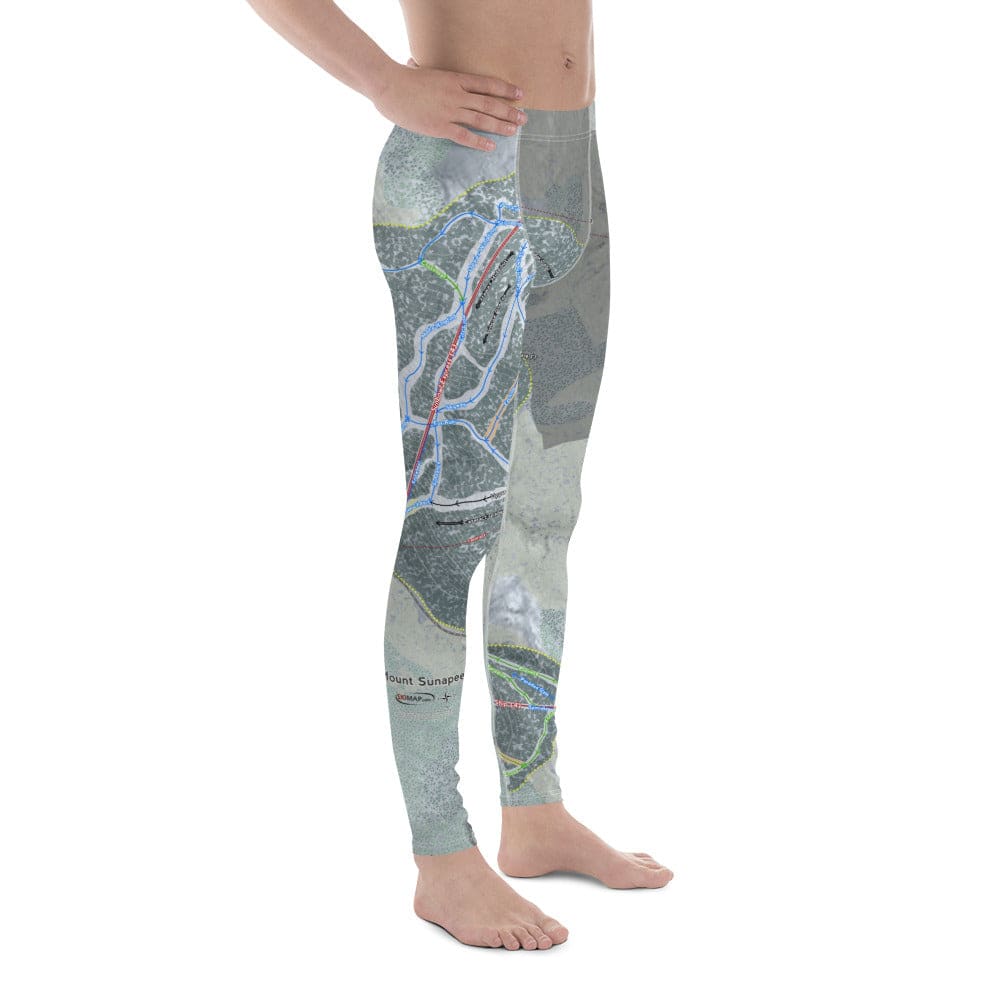 Mount Sunapee, New Hampshire Ski Trail Map Men's Base Layer Bottom - Powderaddicts