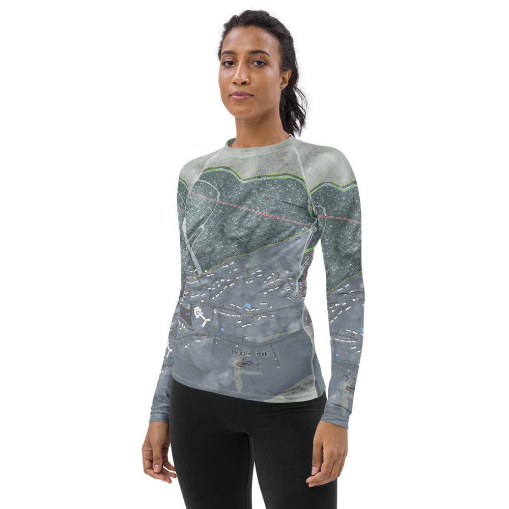 Mountain Creek, New Jersey Ski Trail Map Women's Base Layer Top - Powderaddicts