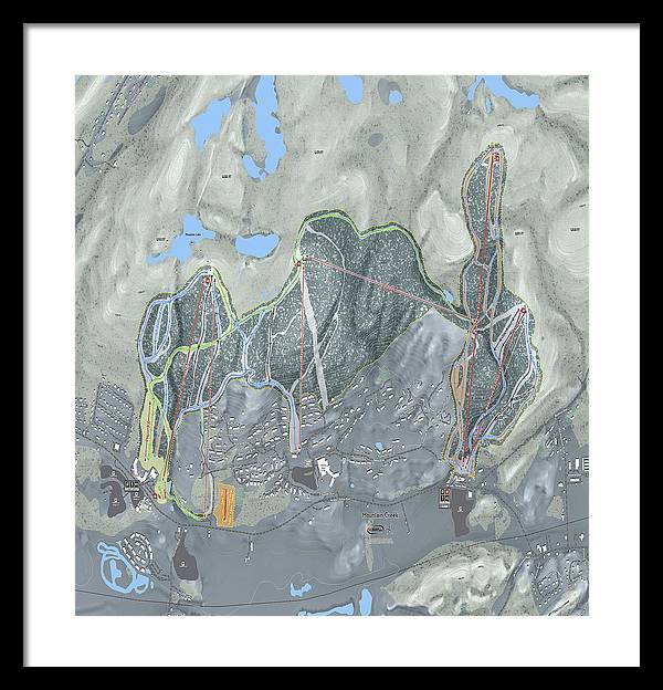 Mountain Creek Ski Trail Map - Framed Print - Powderaddicts