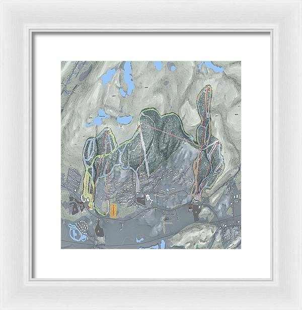 Mountain Creek Ski Trail Map - Framed Print - Powderaddicts