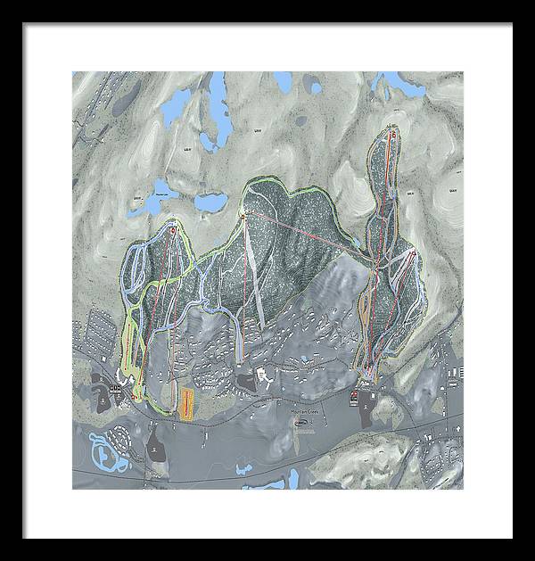 Mountain Creek Ski Trail Map - Framed Print - Powderaddicts