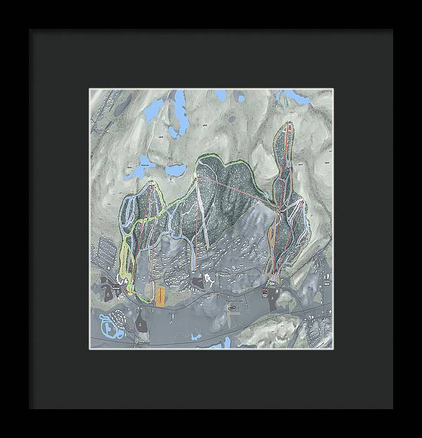 Mountain Creek Ski Trail Map - Framed Print - Powderaddicts