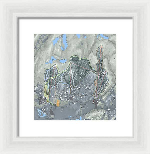 Mountain Creek Ski Trail Map - Framed Print - Powderaddicts