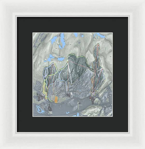 Mountain Creek Ski Trail Map - Framed Print - Powderaddicts