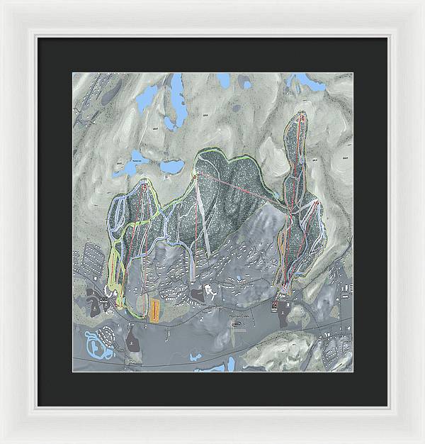 Mountain Creek Ski Trail Map - Framed Print - Powderaddicts