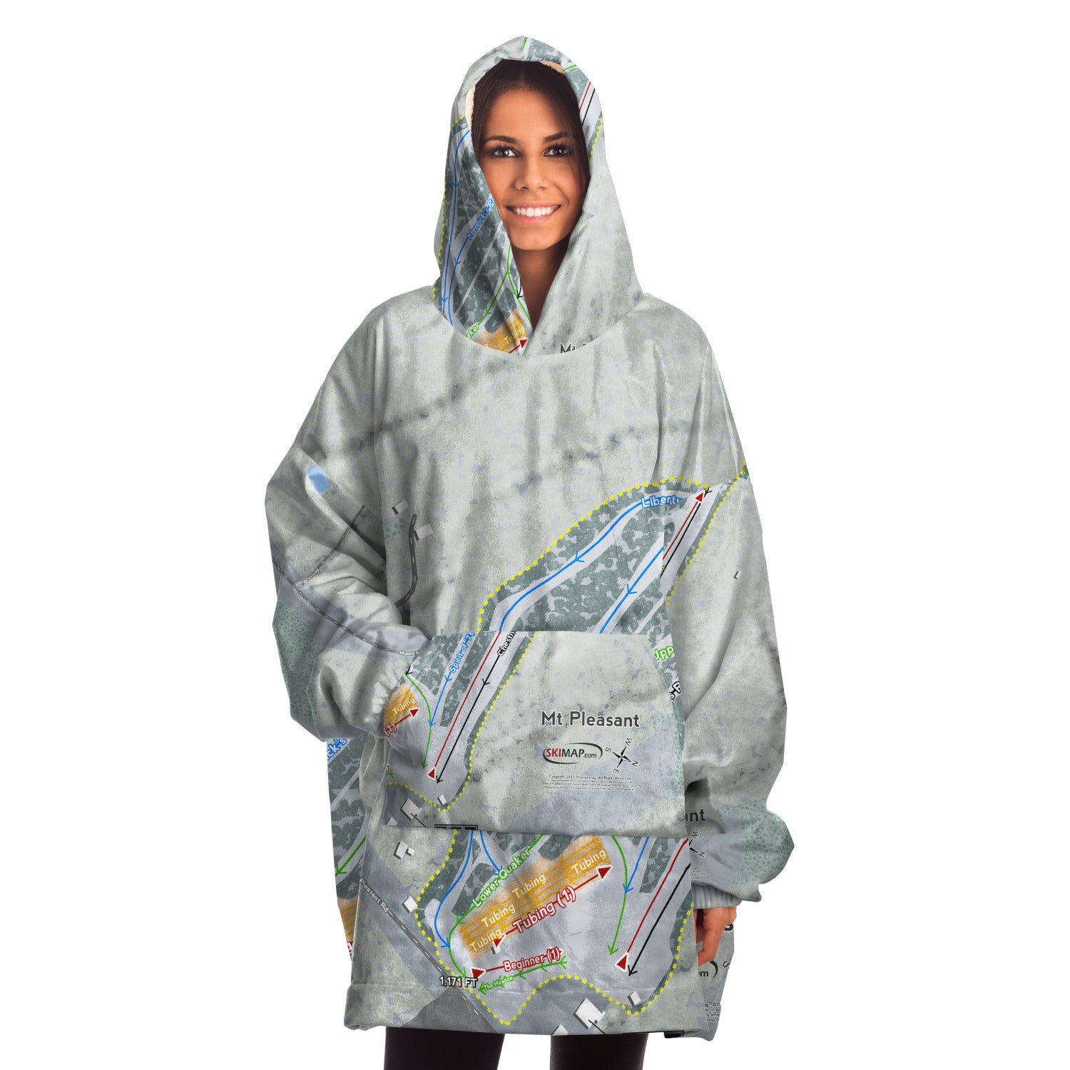 Mountain Pleasant, Pennsylvania Ski Trail Map Snuggie - Powderaddicts