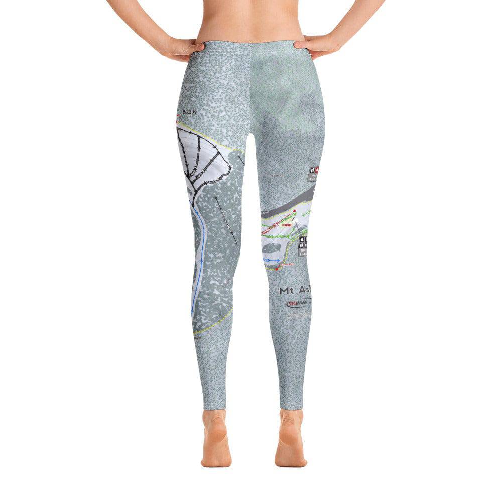 Mt Ashland, Oregon Ski Trail Map Women's Base Layer Bottom - Powderaddicts