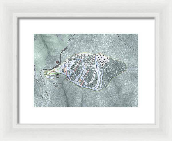 Mt Ashland Ski Trail Map - Framed Print - Powderaddicts