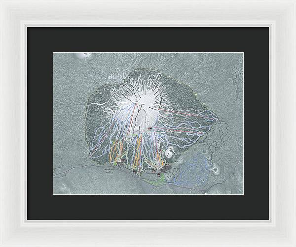 Mt Bachelor Ski Trail Map - Framed Print - Powderaddicts