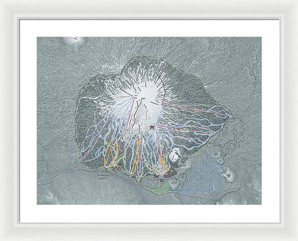 Mt Bachelor Ski Trail Map - Framed Print - Powderaddicts