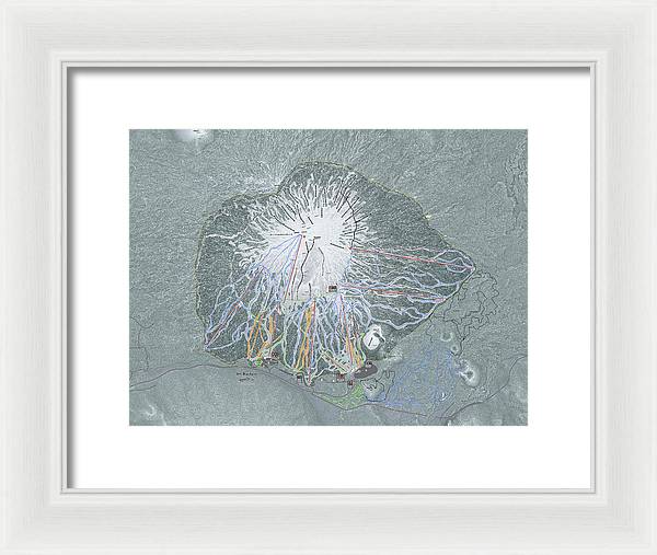 Mt Bachelor Ski Trail Map - Framed Print - Powderaddicts