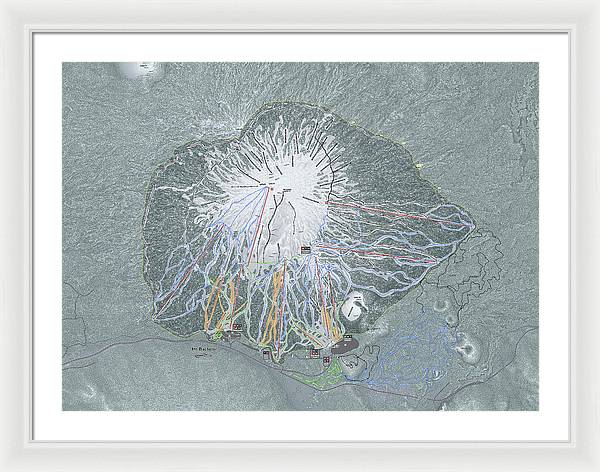 Mt Bachelor Ski Trail Map - Framed Print - Powderaddicts