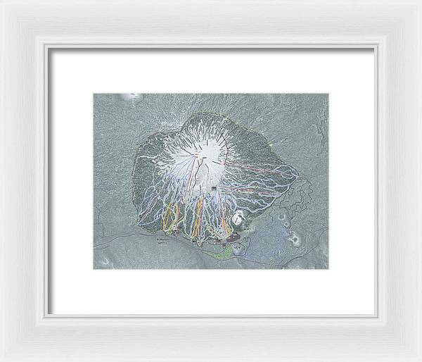 Mt Bachelor Ski Trail Map - Framed Print - Powderaddicts