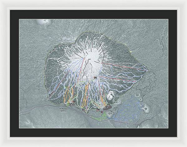 Mt Bachelor Ski Trail Map - Framed Print - Powderaddicts