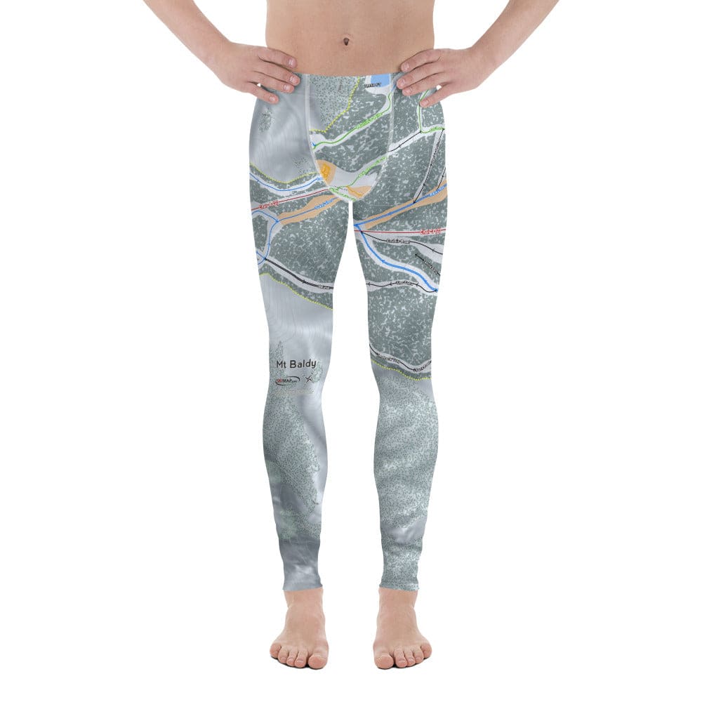 Mt Baldy, California Ski Trail Map Men's Base Layer Bottom - Powderaddicts