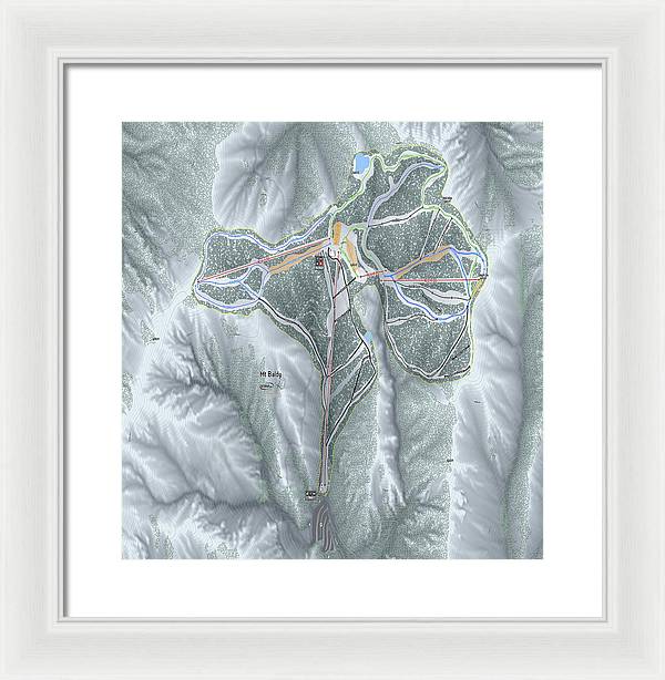 Mt Baldy Ski Trail Map - Framed Print - Powderaddicts