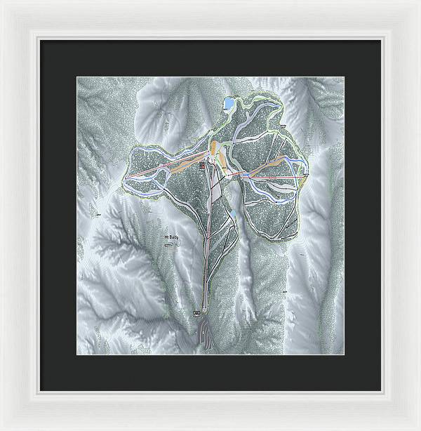 Mt Baldy Ski Trail Map - Framed Print - Powderaddicts
