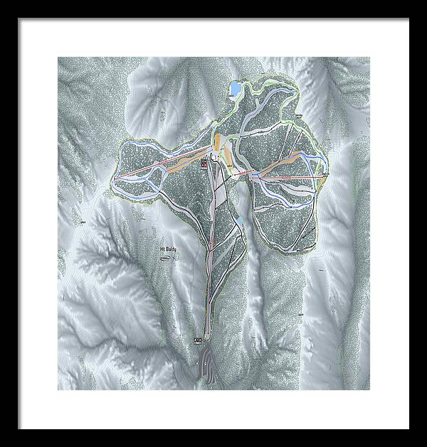 Mt Baldy Ski Trail Map - Framed Print - Powderaddicts
